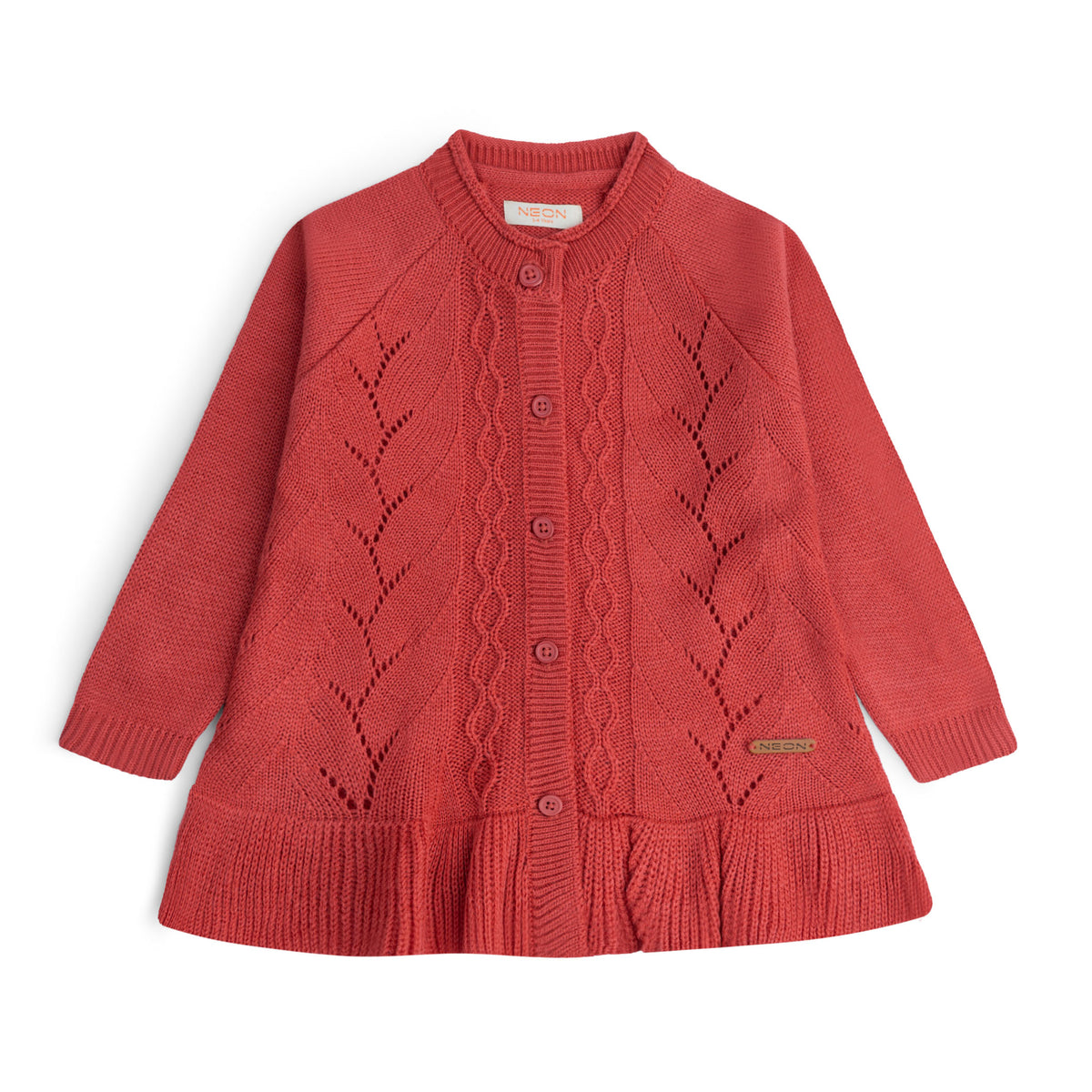 Coral Frill Cardigan