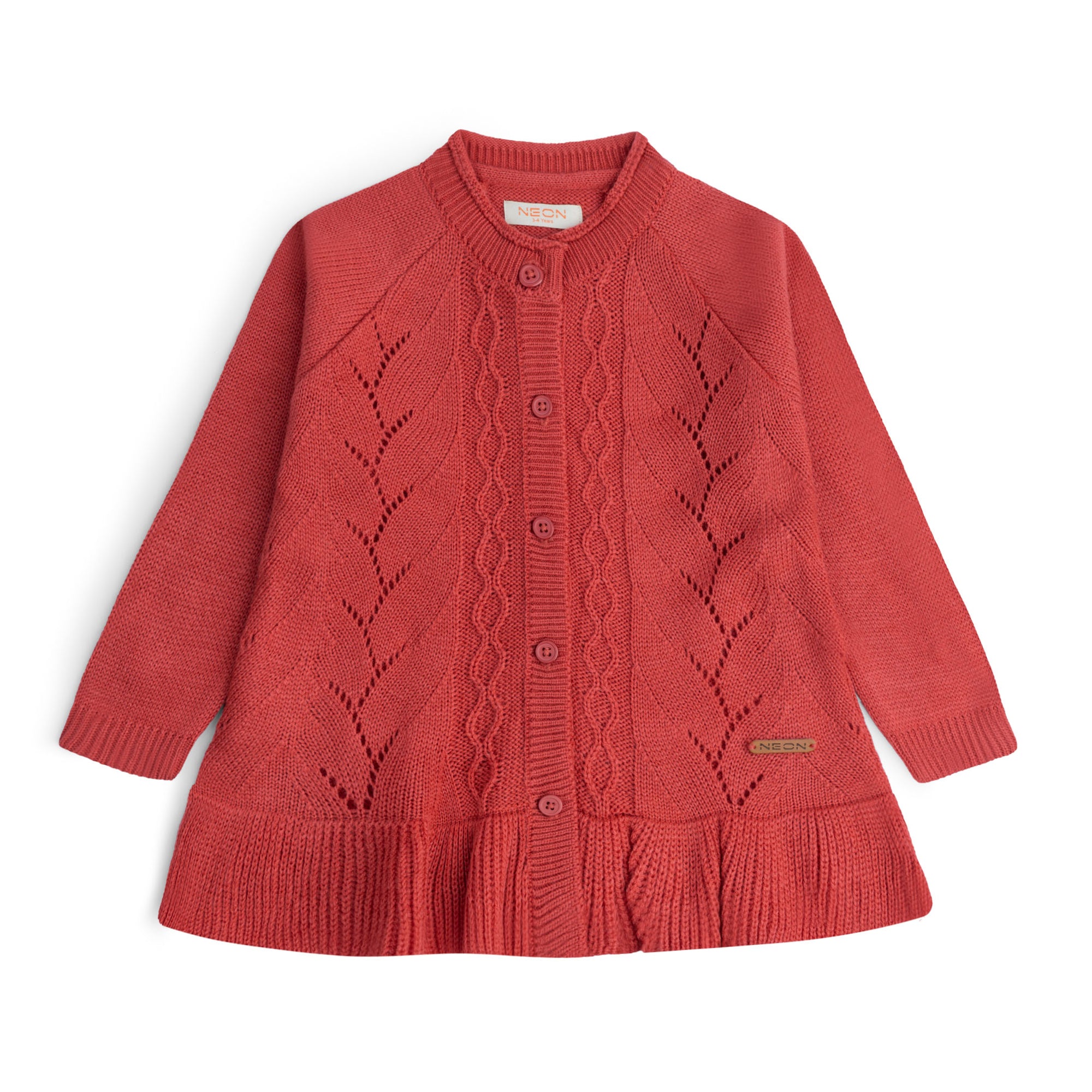 Coral Frill Cardigan