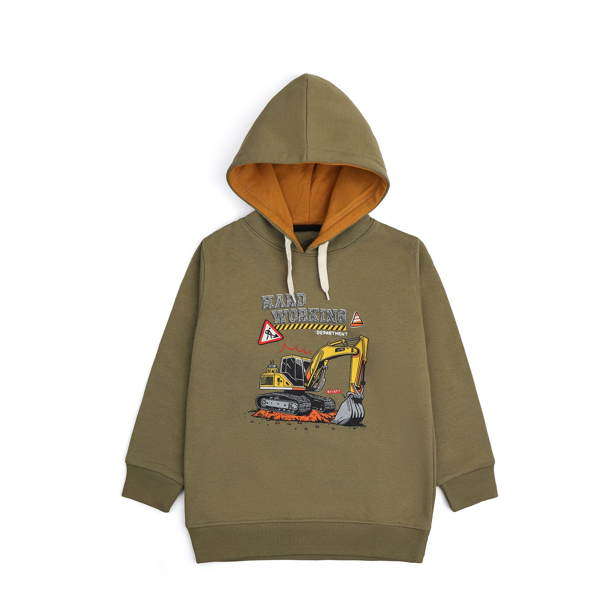 Olive Excavator Graphic Hoodie