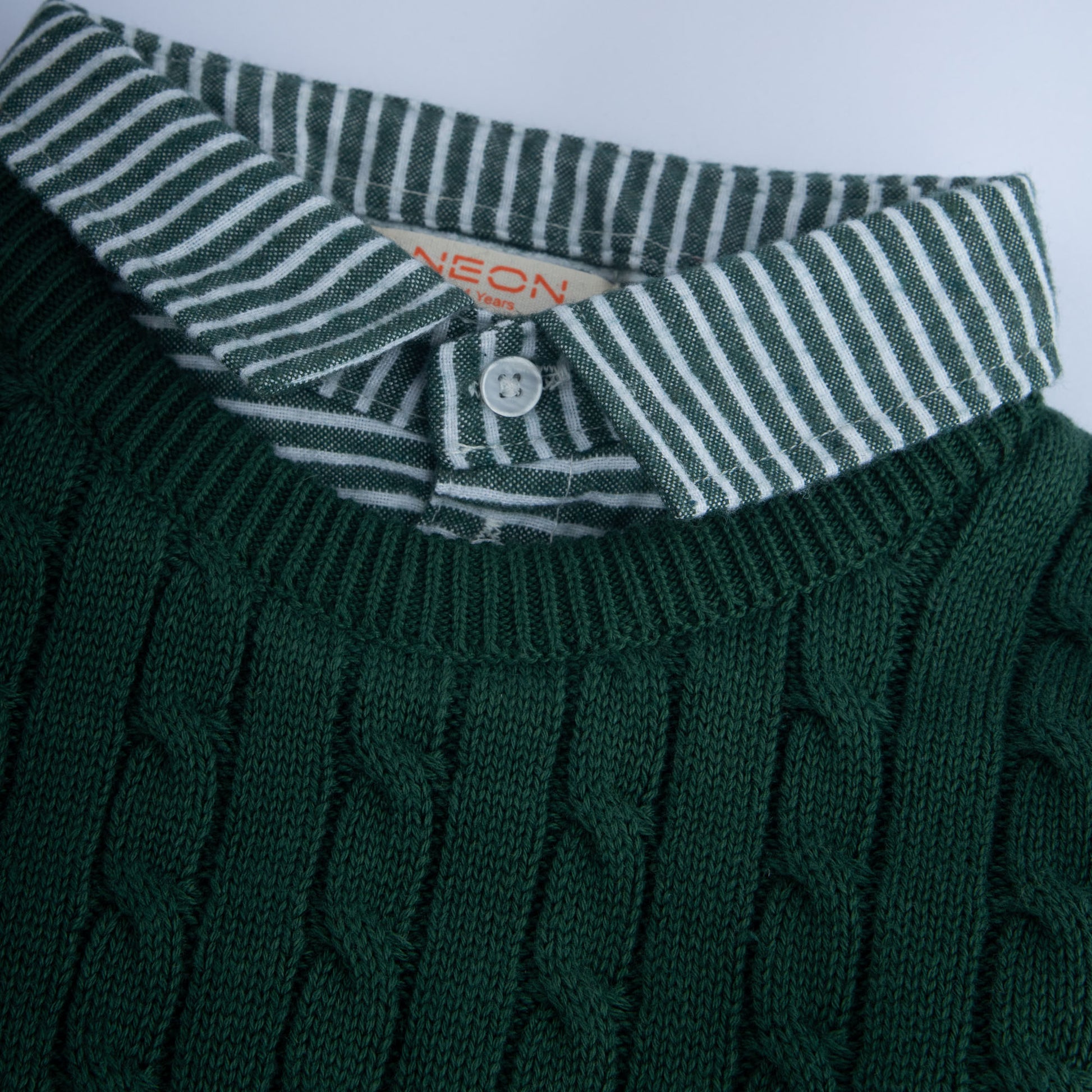 Boy's Cabled Knitted Shirt Collar Sweater (BSWT18-W24)