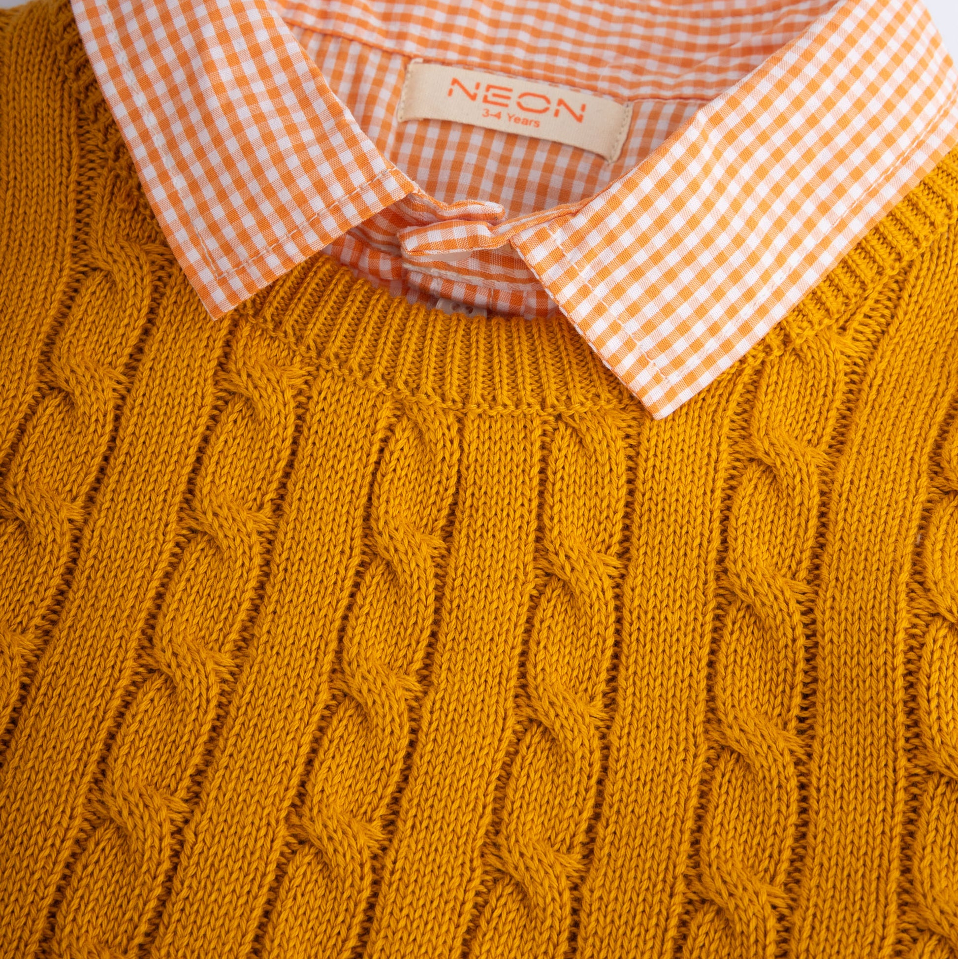 Boy's Cabled Knitted Shirt Collar Sweater (BSWT19-W24)