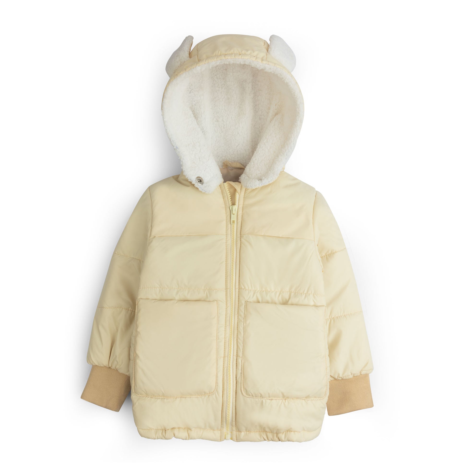 Girls Puffer Hooded Zipper Jacket