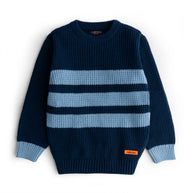 Navy Contrast Stripe Sweater