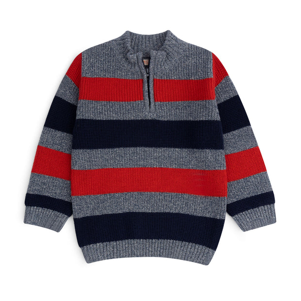 Mock Collar Zipper Sweater