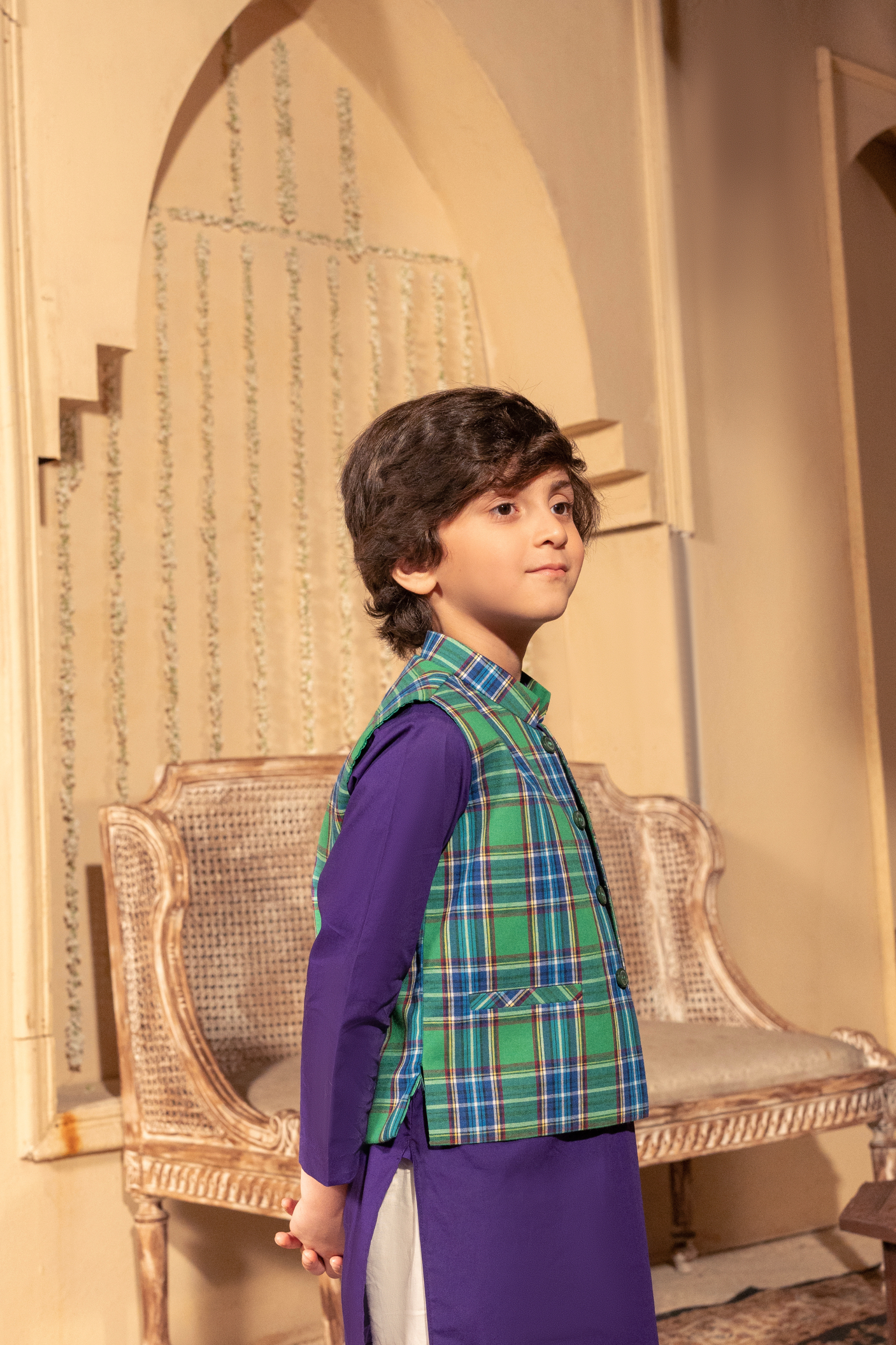 Plaid Cotton Waistcoat