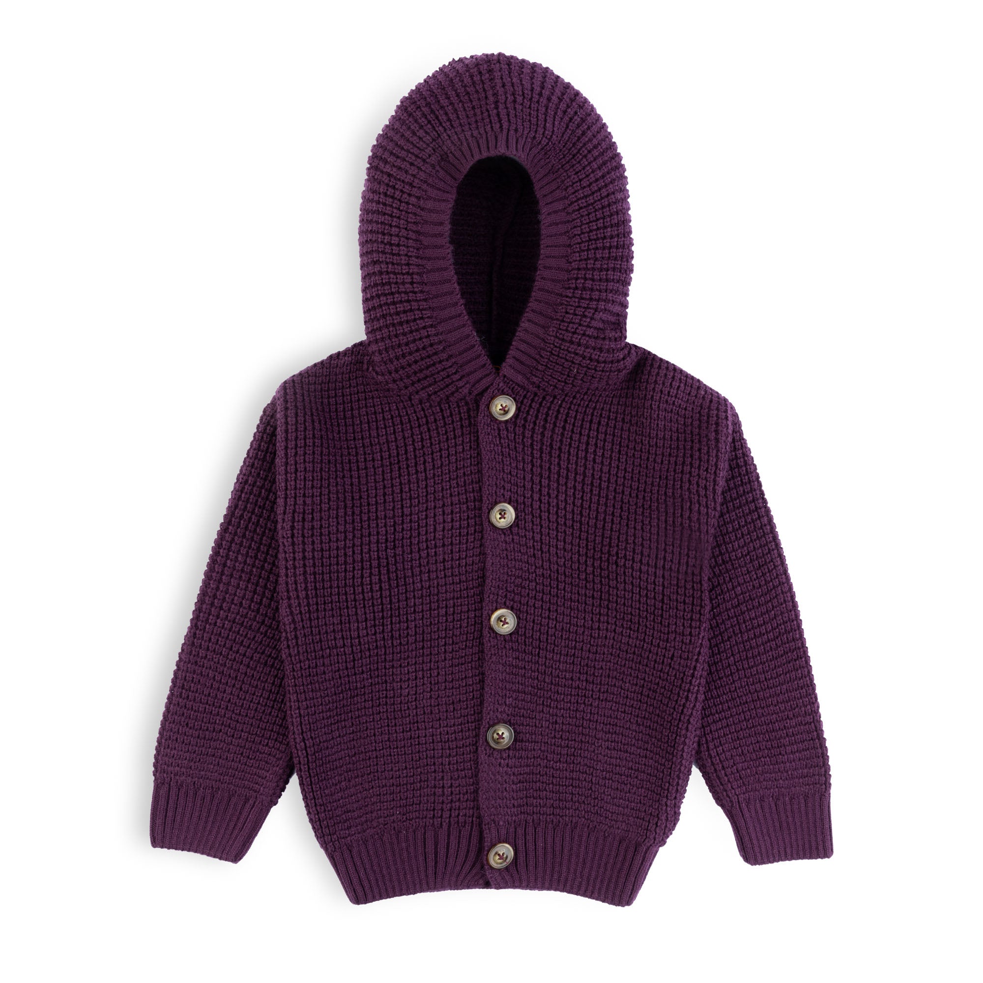 Plum Hooded Cardigan