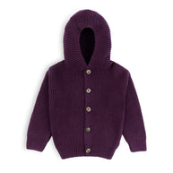 Plum Hooded Cardigan