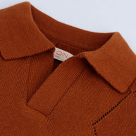 Argyle Crocheted Knit Polo