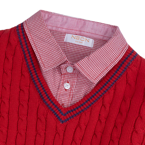 Woven Collar Sweater