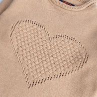 Girls Curl Neck Crocheted Sweater