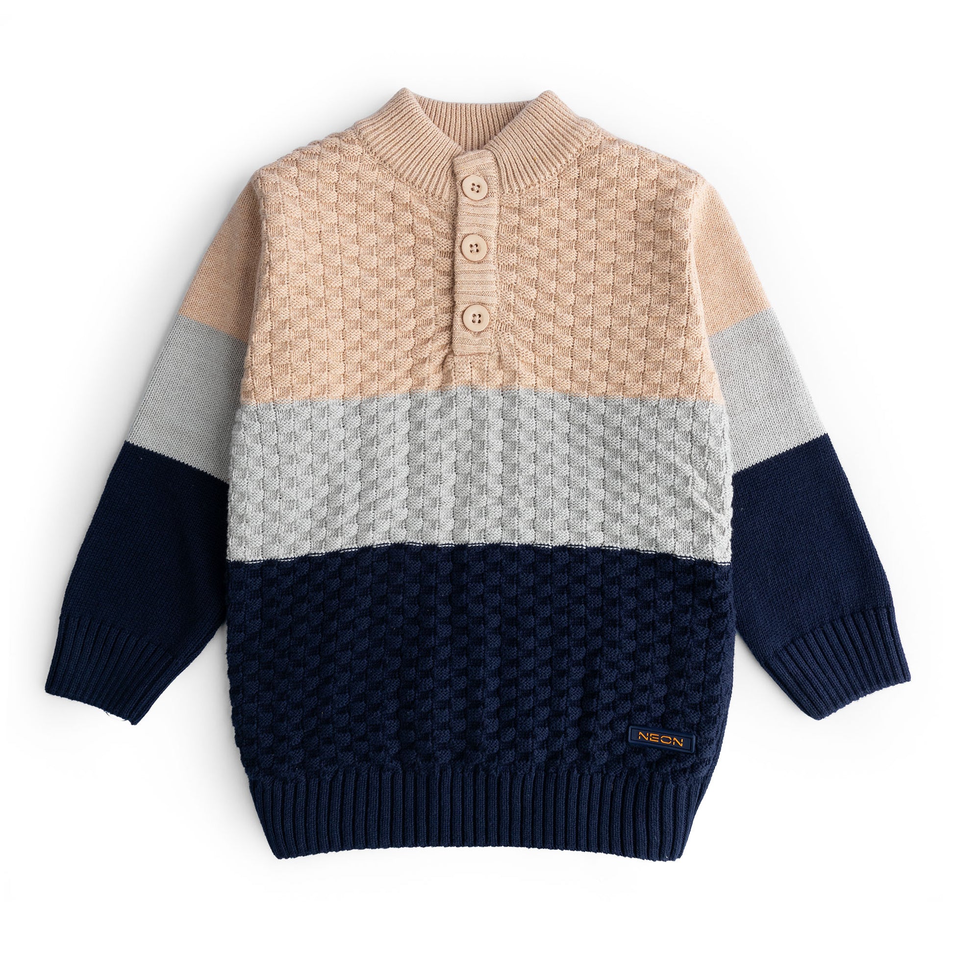 Half Placket Color Block Sweater (BSWT10-W24)