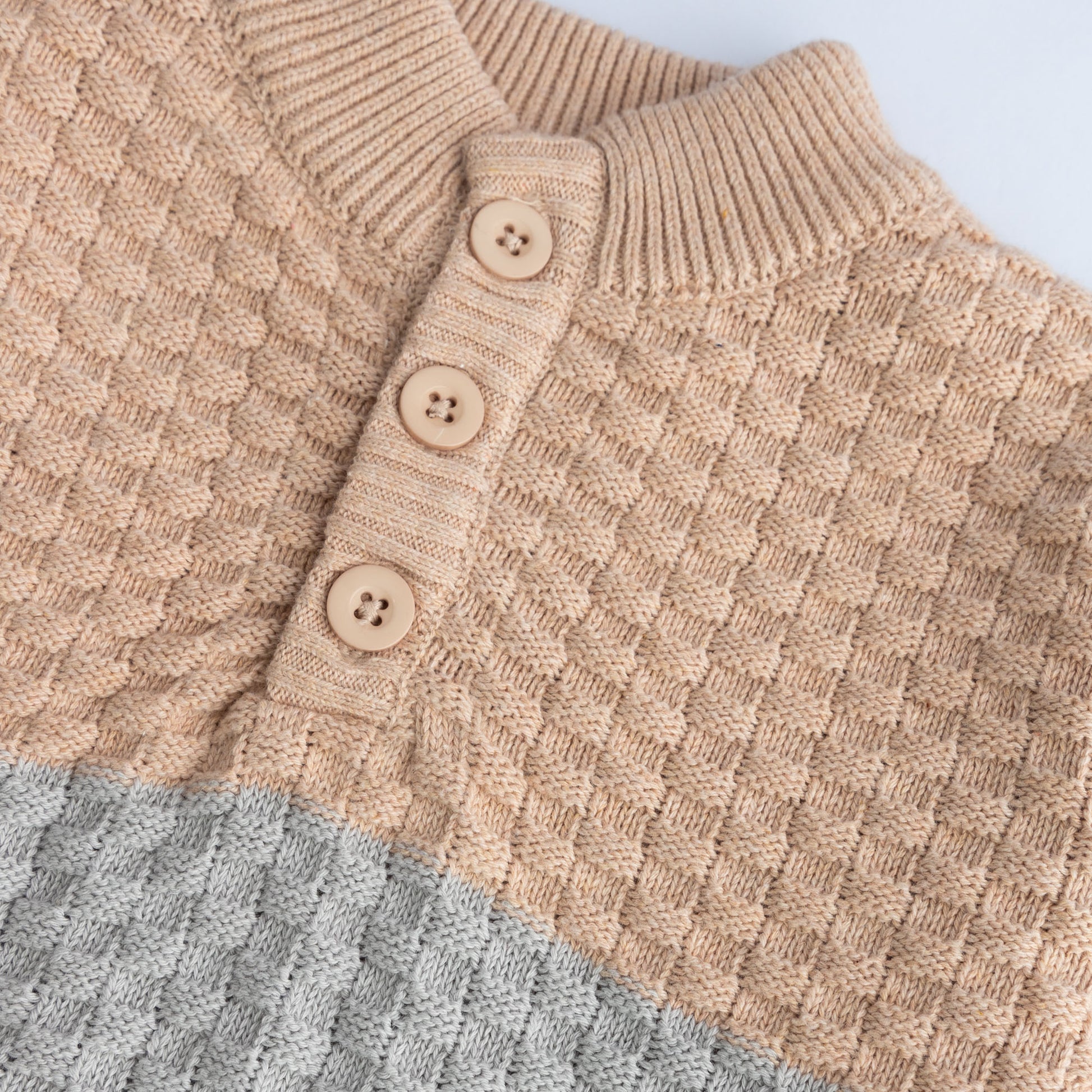 Half Placket Color Block Sweater (BSWT10-W24)