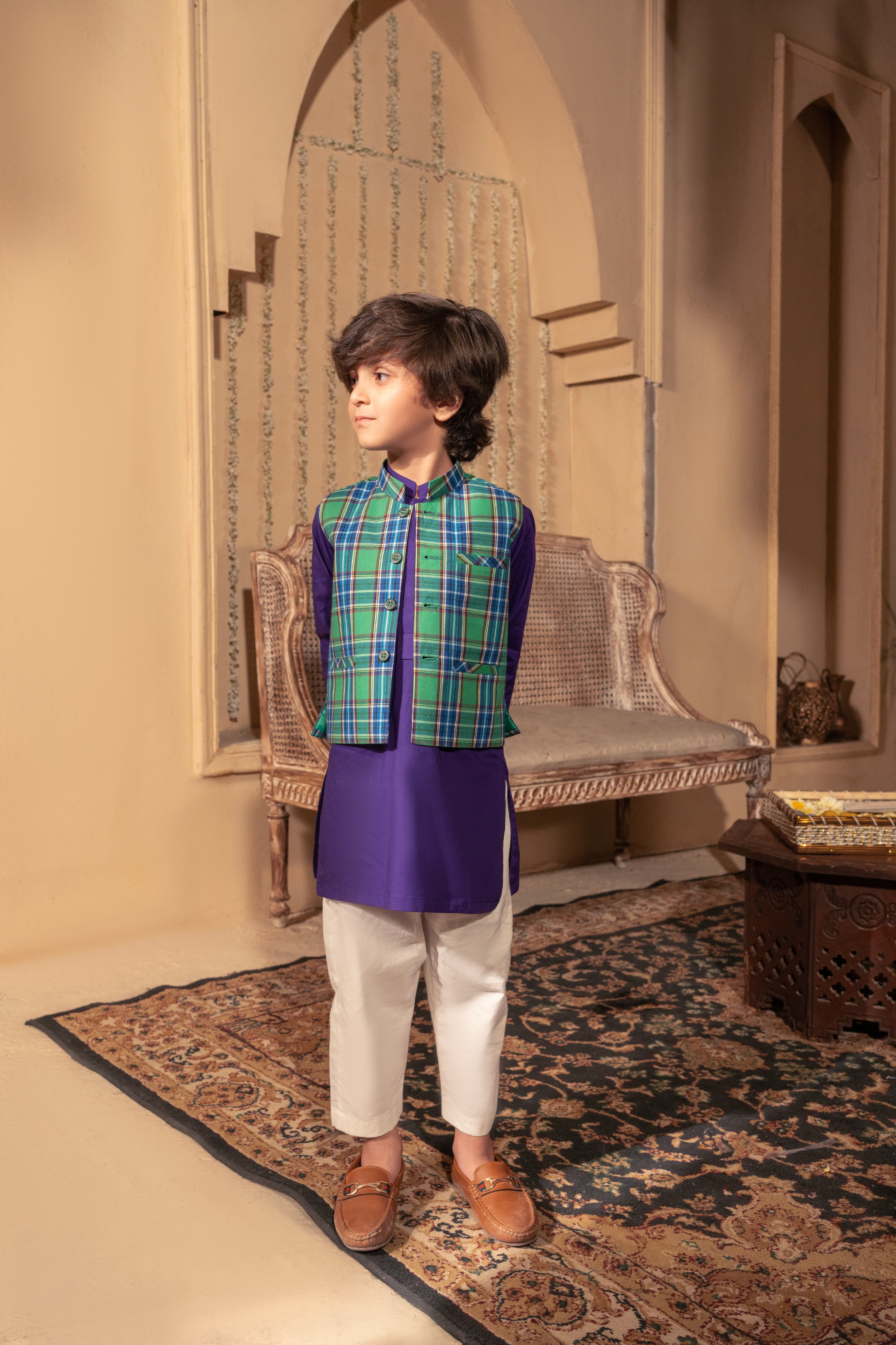 Plaid Cotton Waistcoat