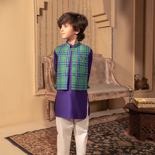 Plaid Cotton Waistcoat