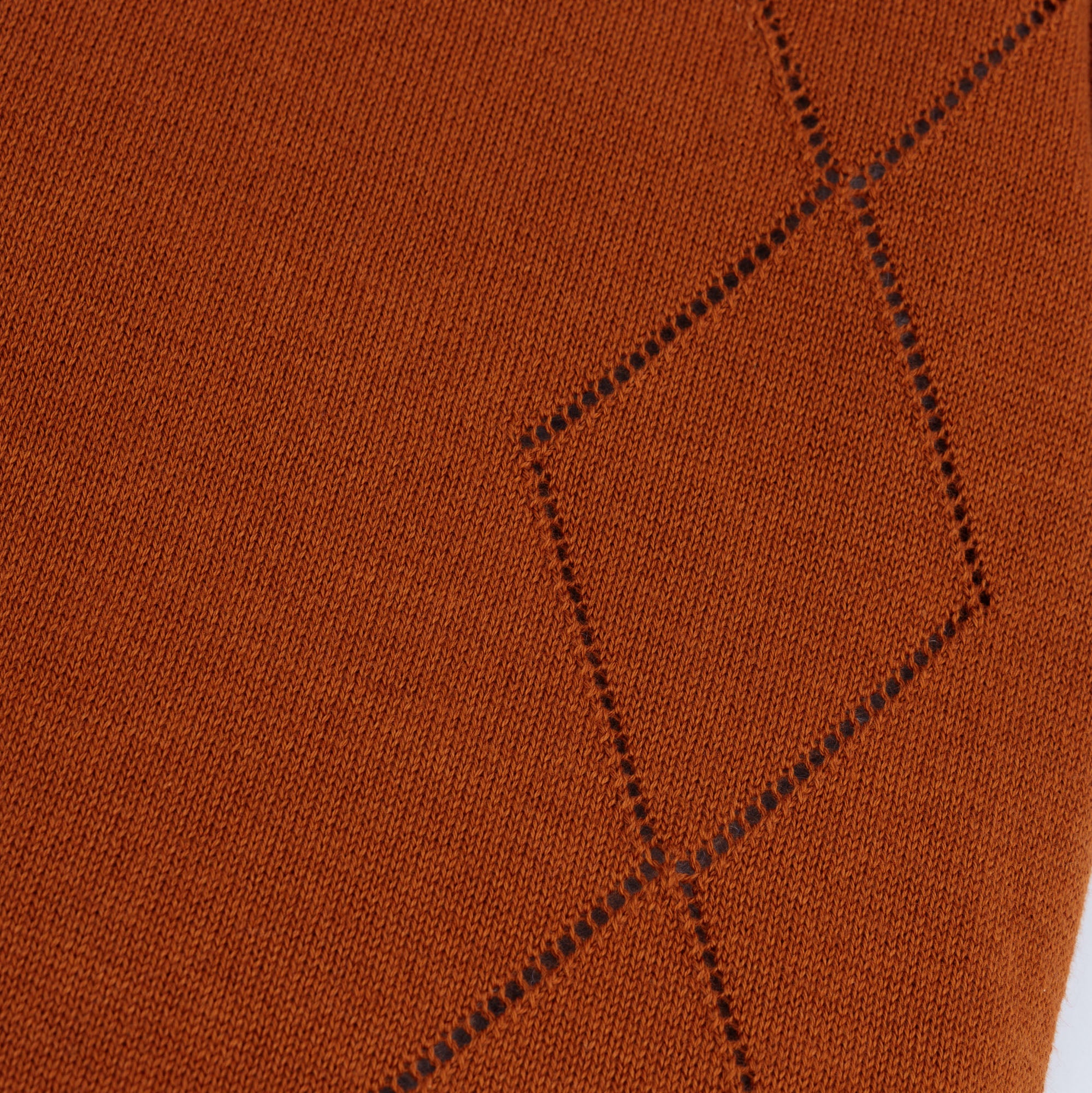 Argyle Crocheted Knit Polo