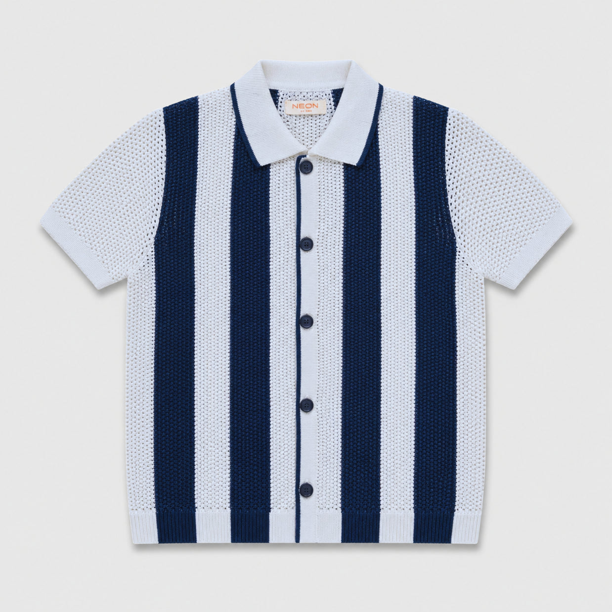 Striped Knitted Polo Shirt