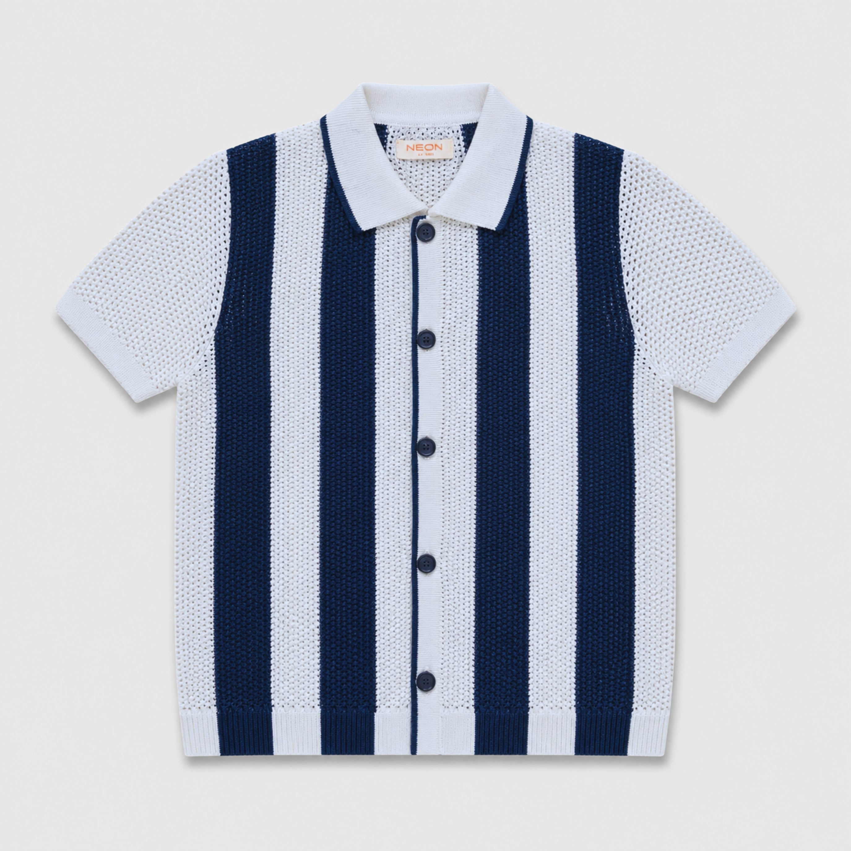 Striped Knitted Polo Shirt