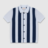 Striped Knitted Polo Shirt