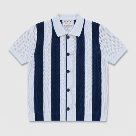 Striped Knitted Polo Shirt