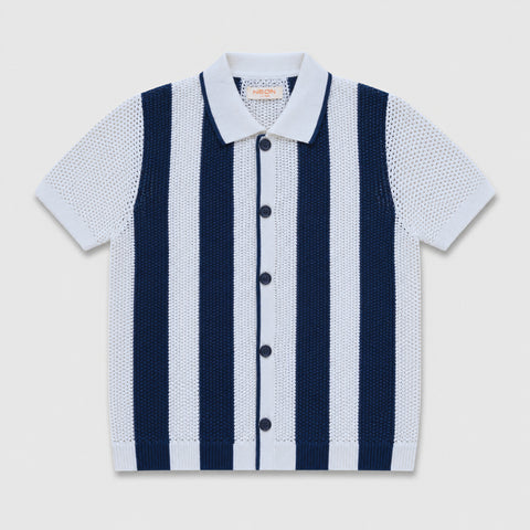 Striped Knitted Polo Shirt