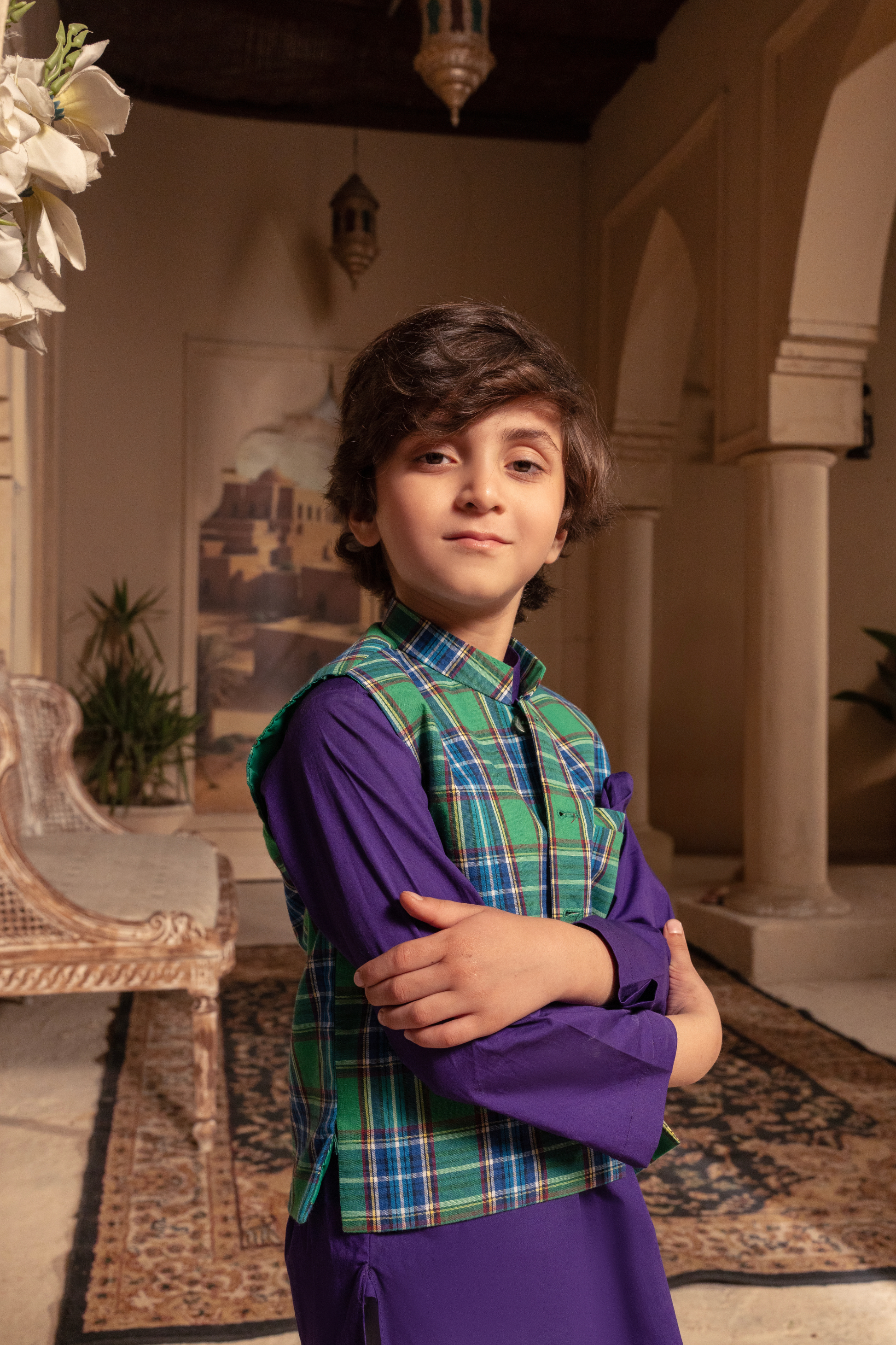 Plaid Cotton Waistcoat