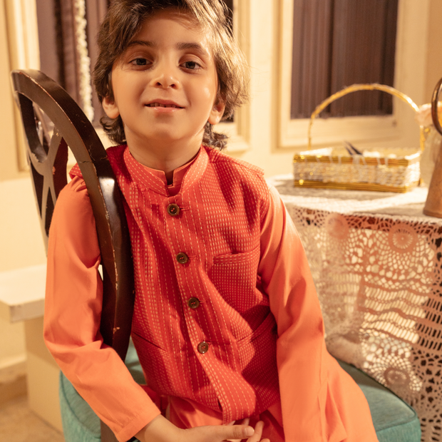 Textured Cotton Waistcoat