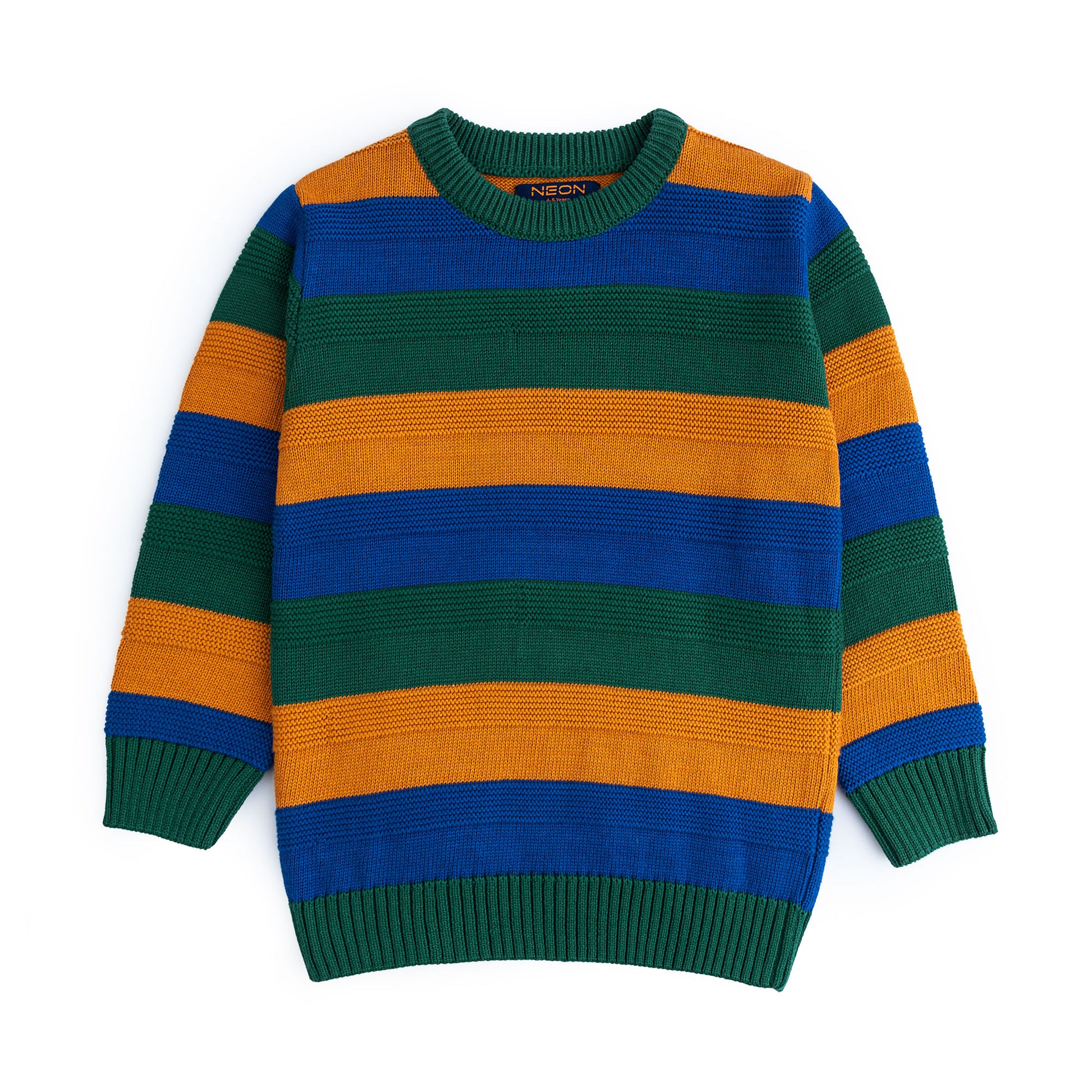 Boys Crew Neck Striper Sweater