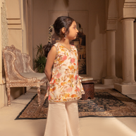 2Pc Embroidered Sleeveless Kurti & Trouser