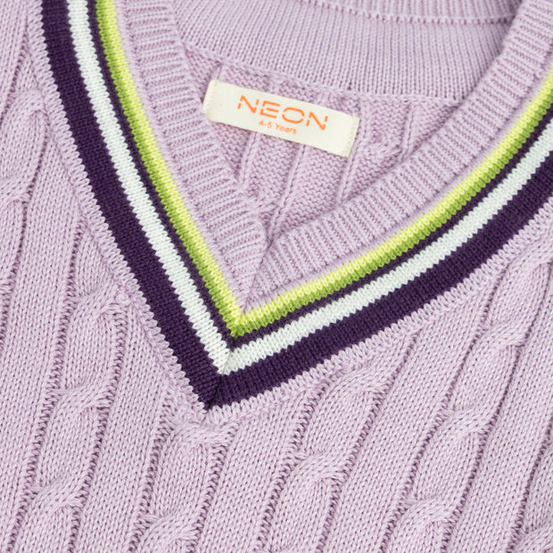 Cable Knit V-Neck Sweater