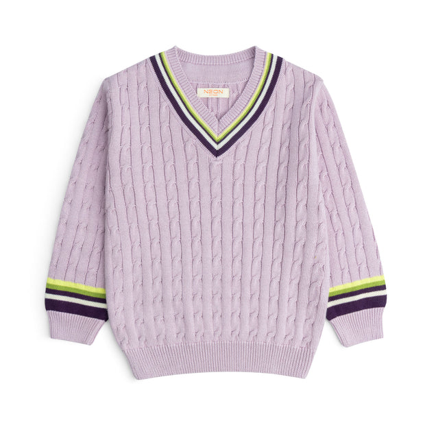 Cable Knit V-Neck Sweater