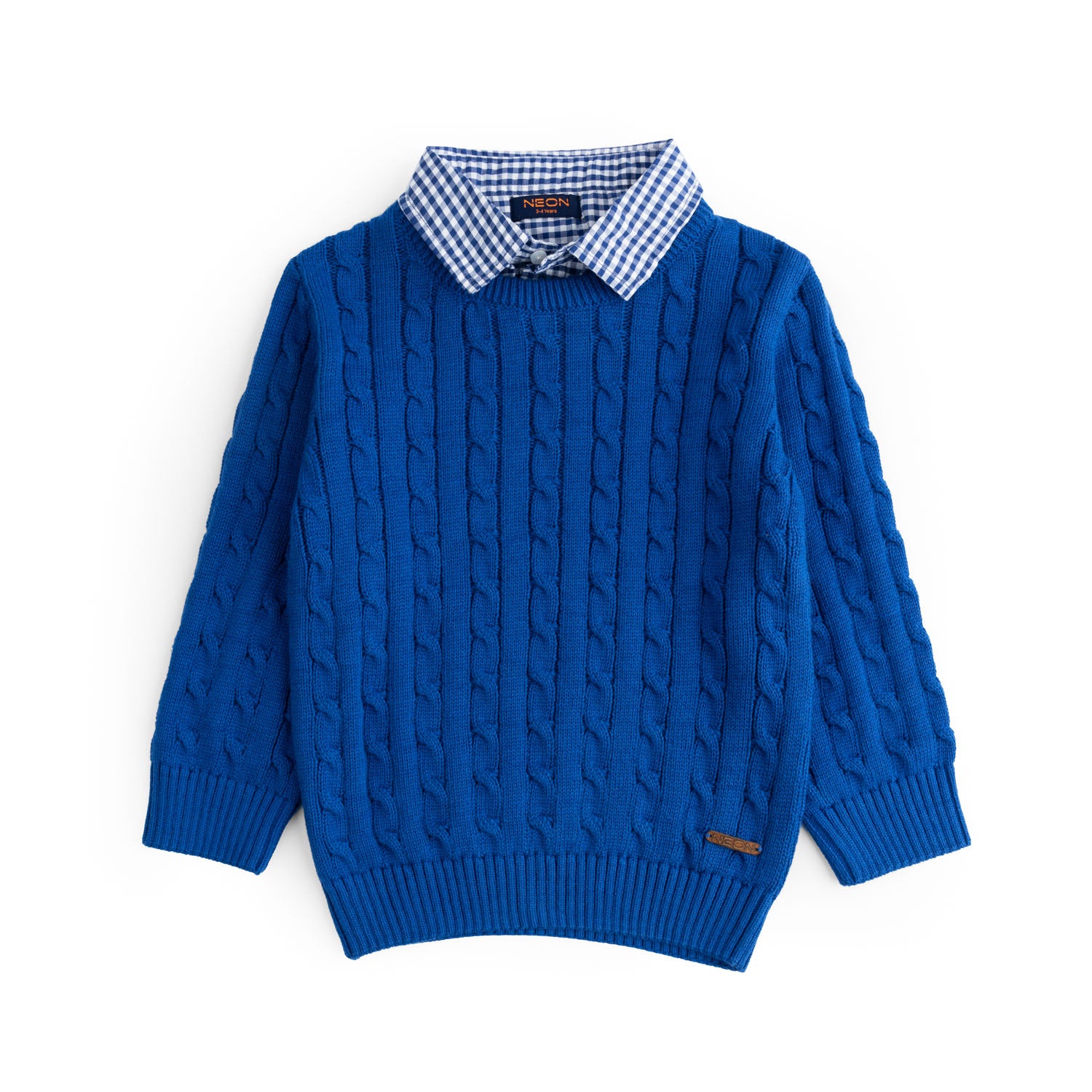 Boy's Cabled Knitted Shirt Collar Sweater (BSWT15-W24)