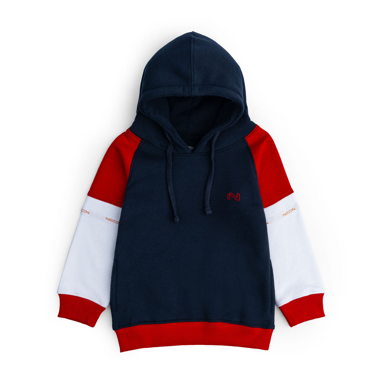 Navy Contrast Sleeve Hoodie