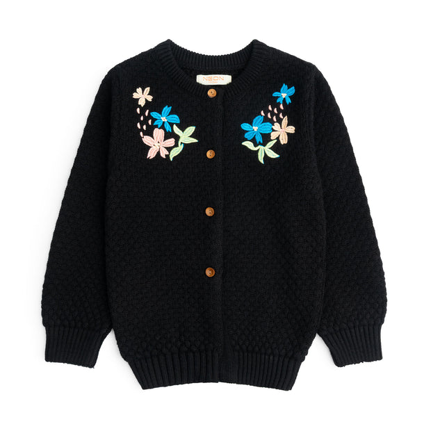 Embroidered Button Down Sweater