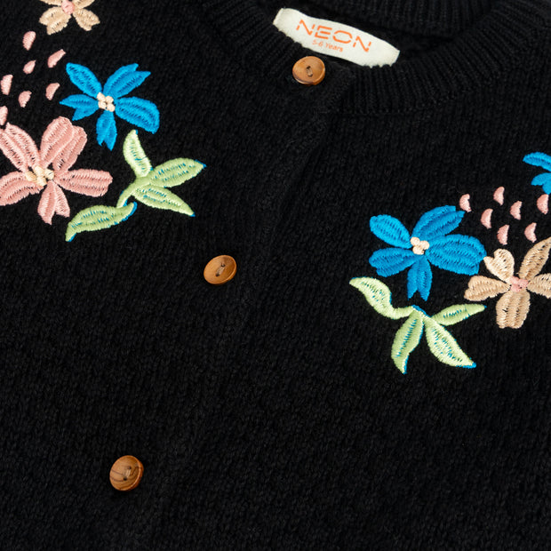 Embroidered Button Down Sweater