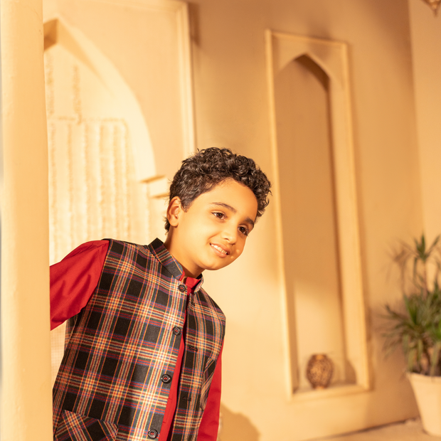 Plaid Cotton Waistcoat