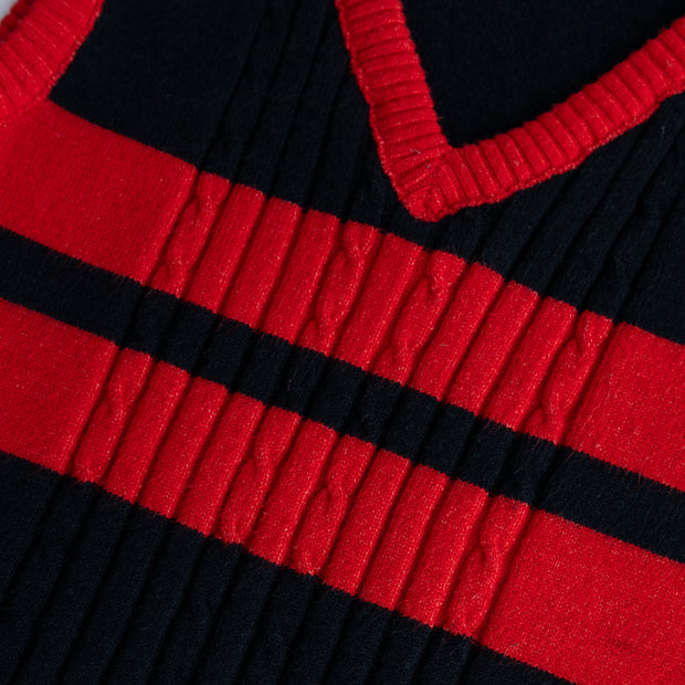 Boys Knitted Sleeve Less V-Neck Sweater