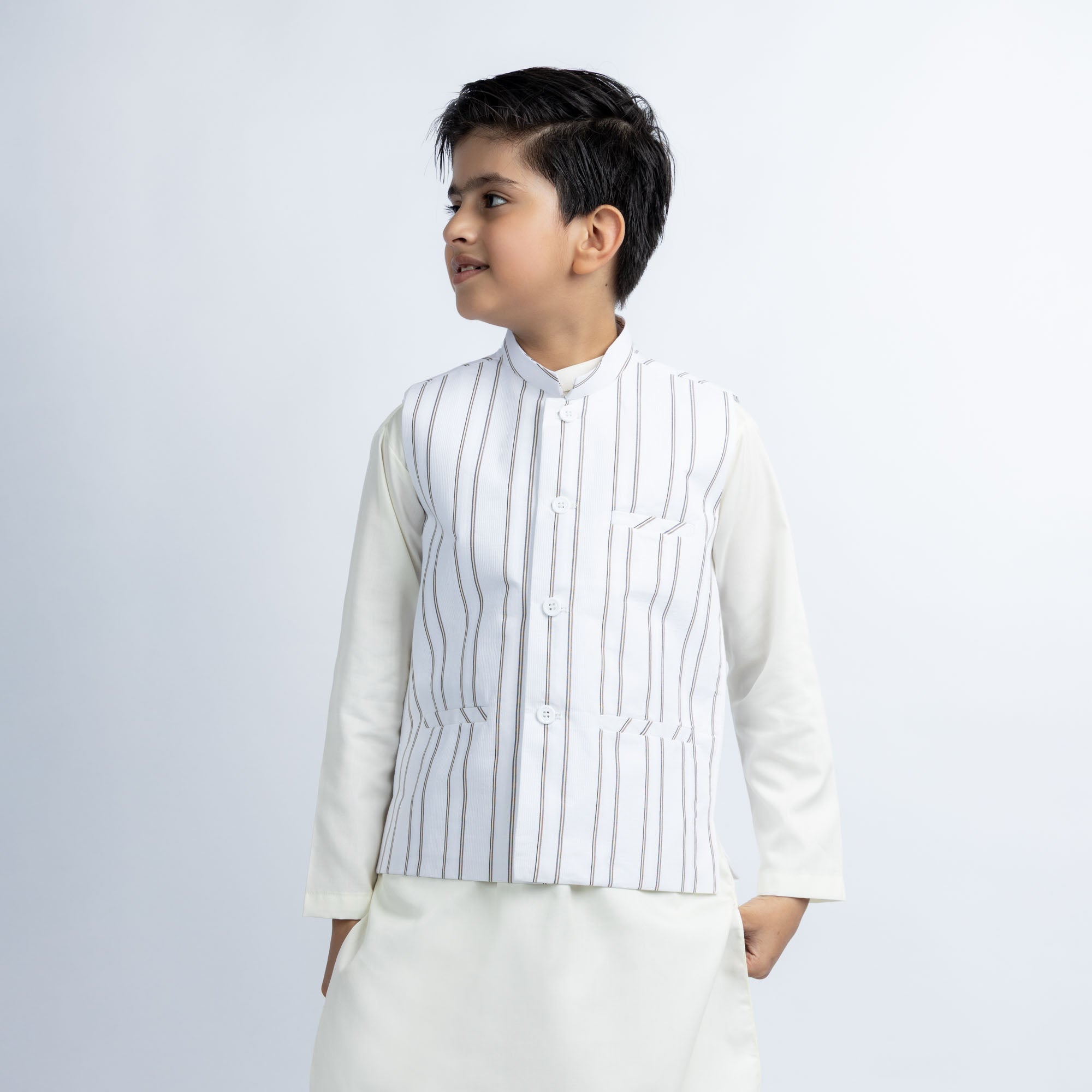 Striped Cotton Waistcoat