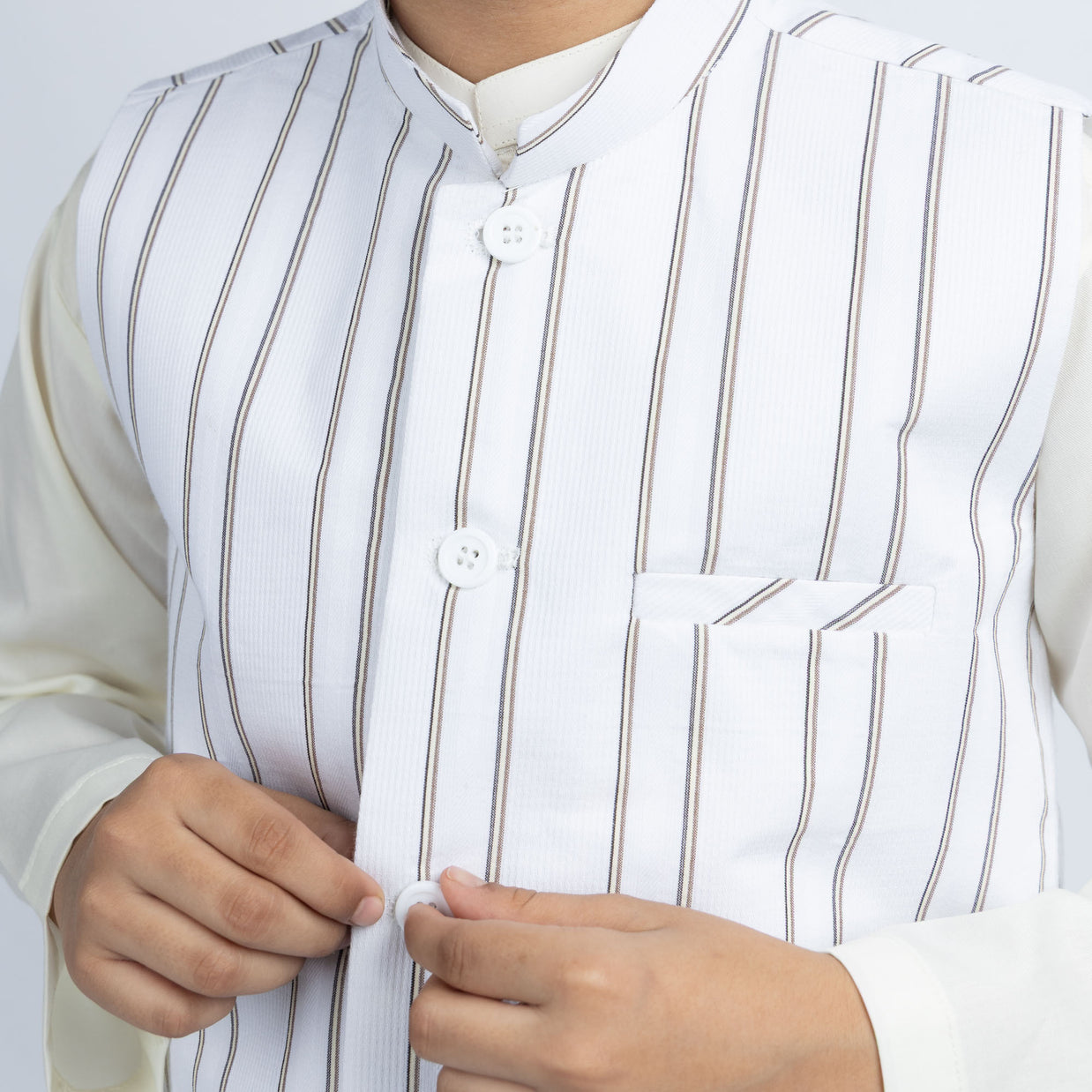 Striped Cotton Waistcoat