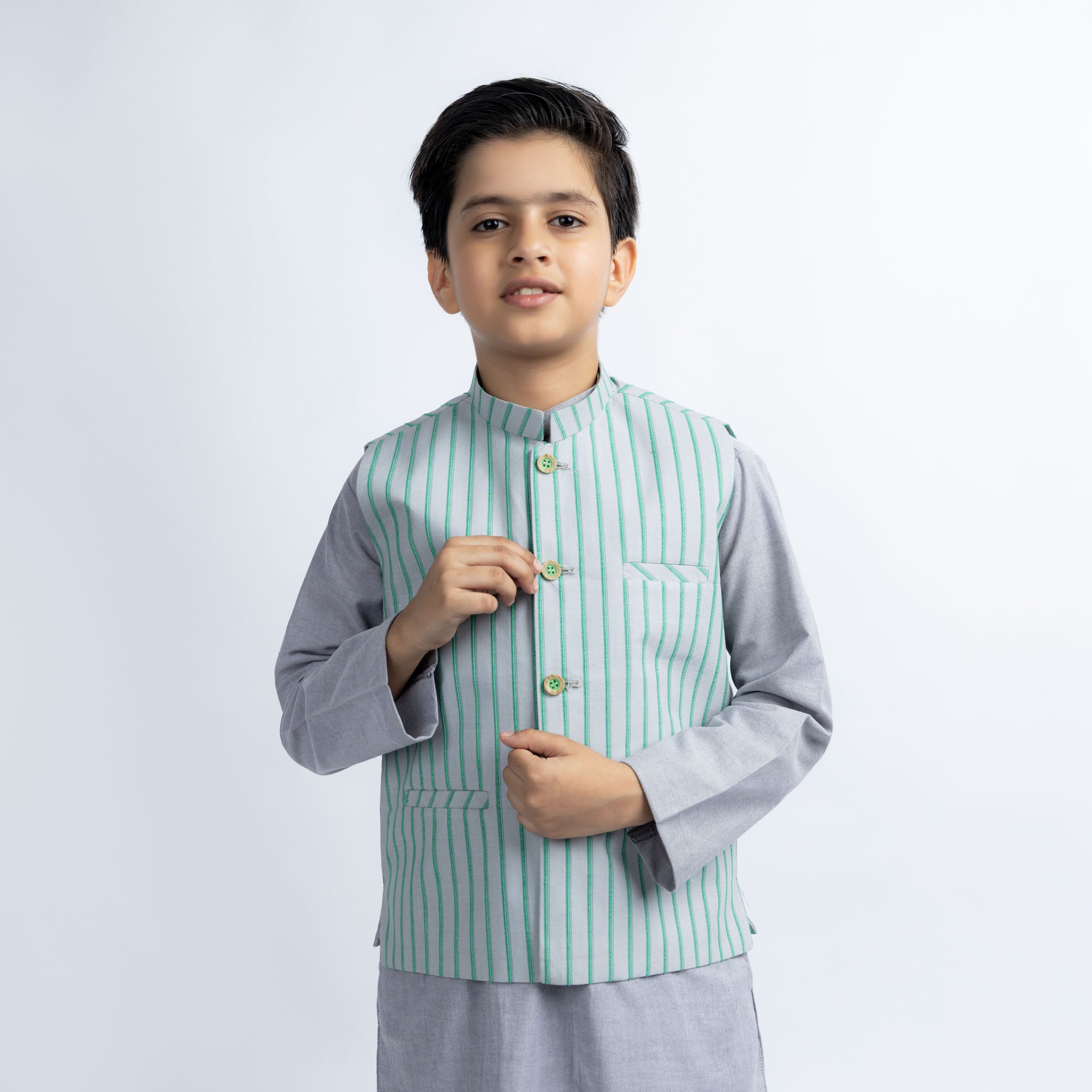 Striped Cotton Waistcoat