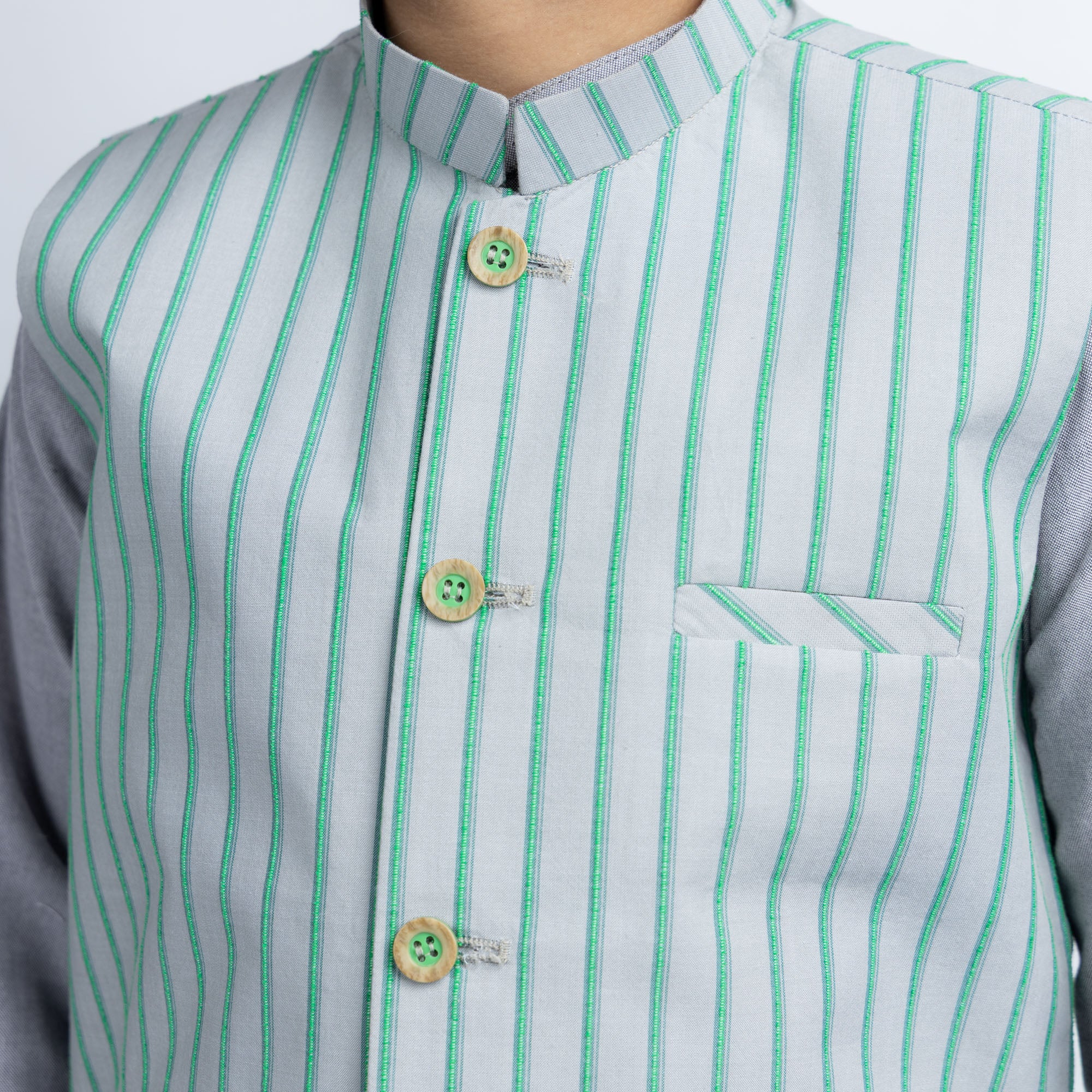 Striped Cotton Waistcoat