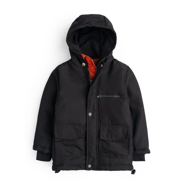 Boys Parka Hooded Zipper Jacket