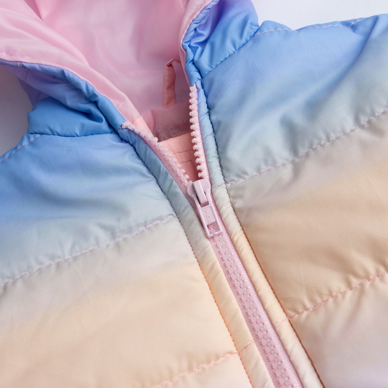 Girls Puffer Hooded Zipper Jacket