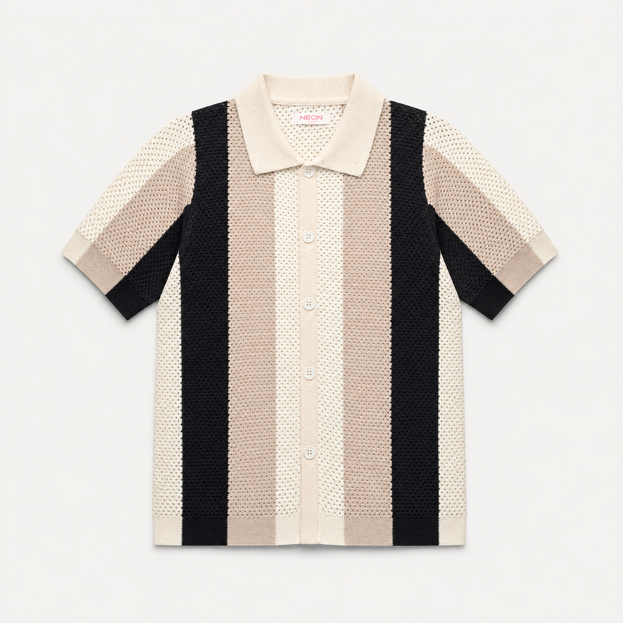Striped Knitted Polo Shirt