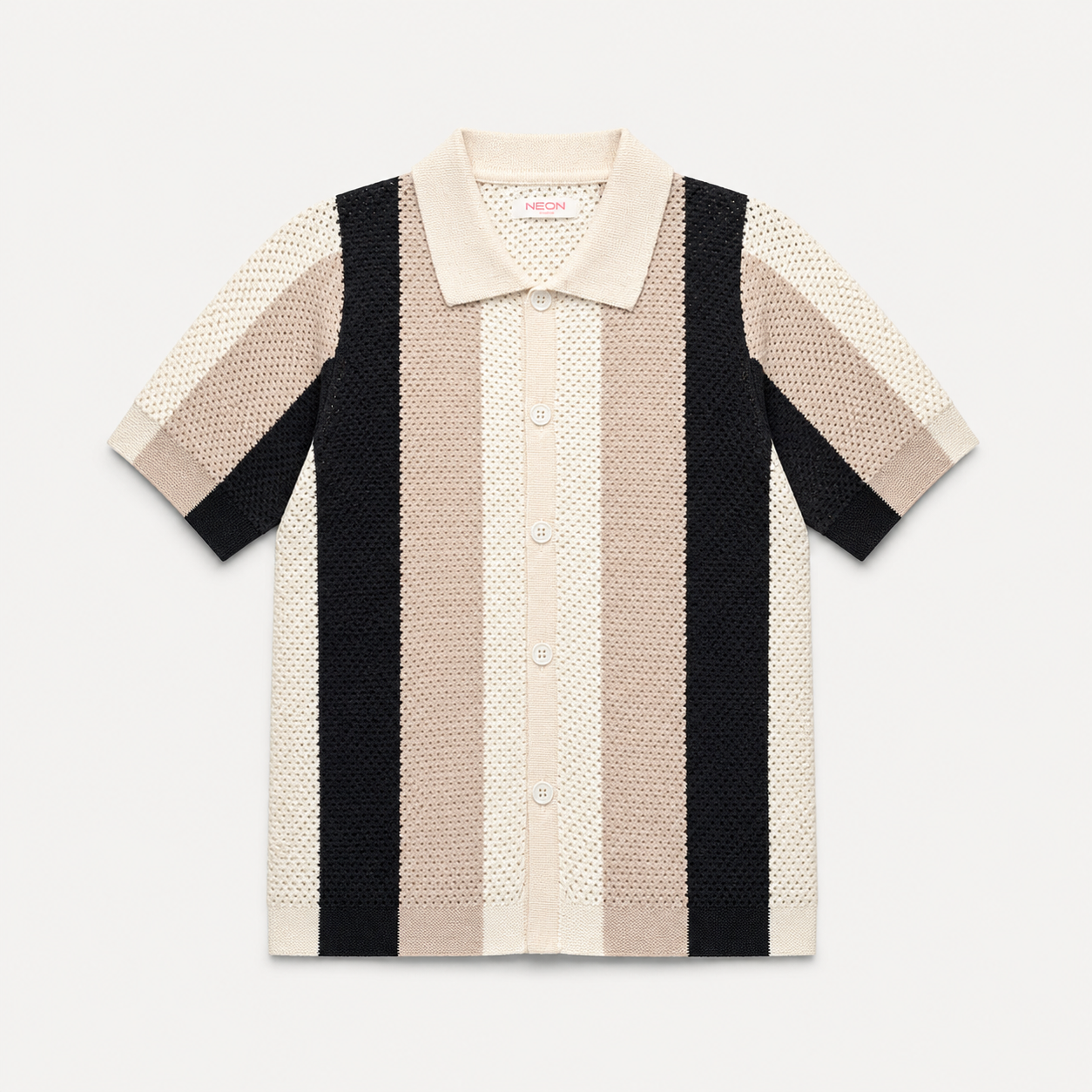 Striped Knitted Polo Shirt