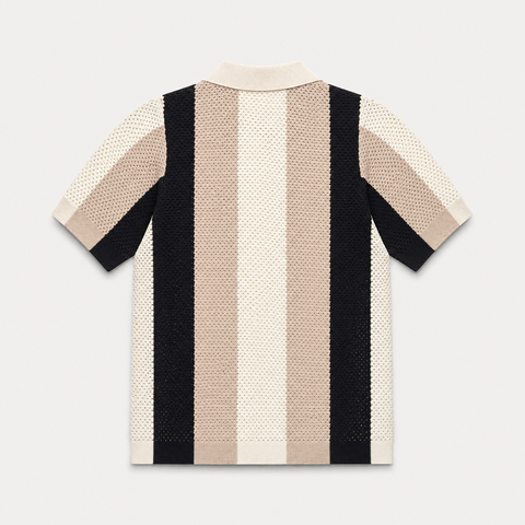 Striped Knitted Polo Shirt