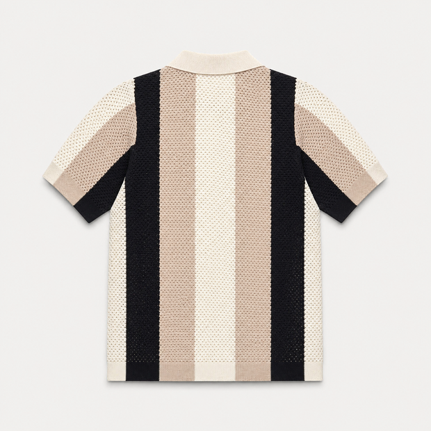 Striped Knitted Polo Shirt