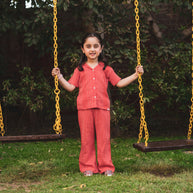 Coral Textured Co-Ord Set