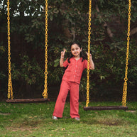 Coral Textured Co-Ord Set