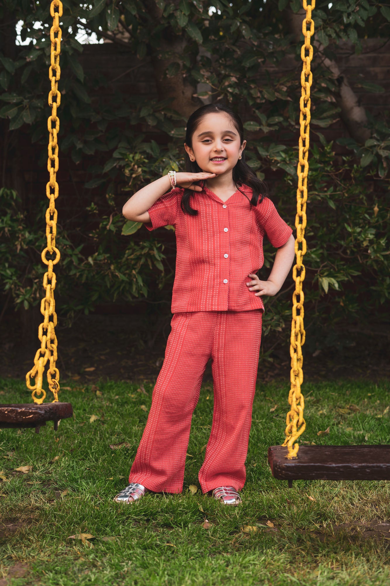 Coral Textured Co-Ord Set