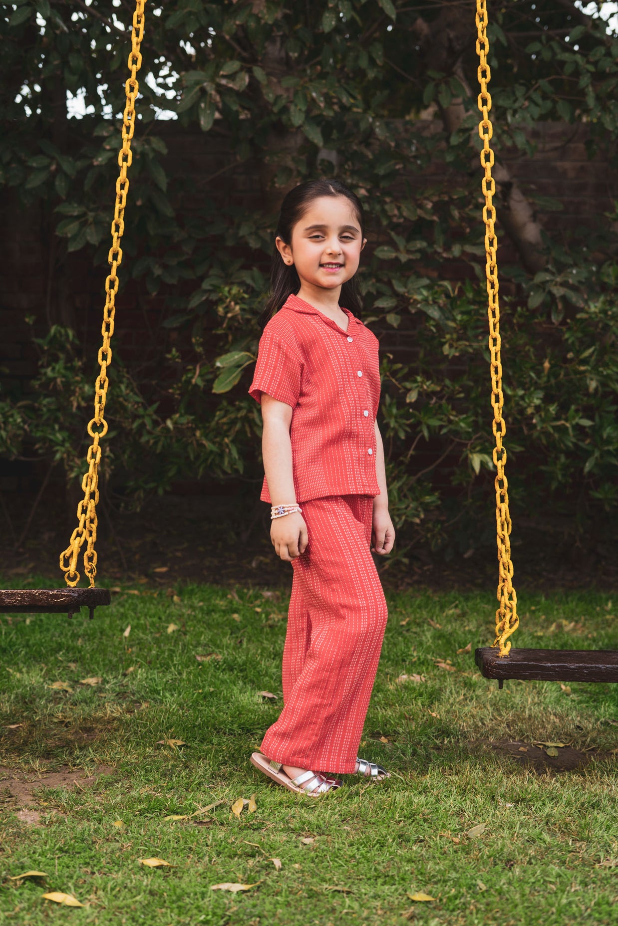 Coral Textured Co-Ord Set